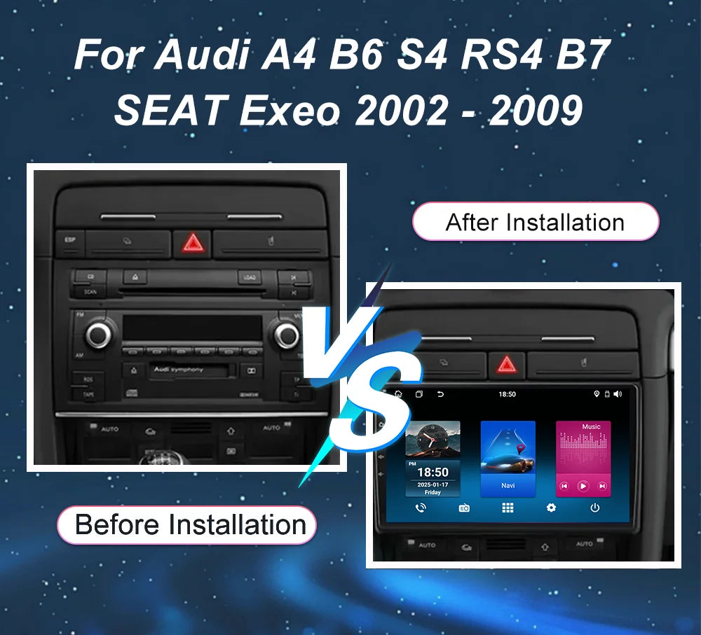 Android Car DVD For Audi A4 B6 S4 RS4 B7 SEAT Exeo 2002 - 2009 AutoRadio Multimidia Player