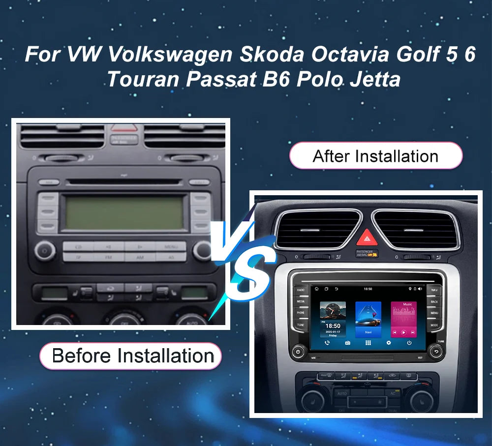 Android Car Radio Stereo GPS For VW Volkswagen Skoda Octavia Golf 5 6 Touran Passat B6 Pol