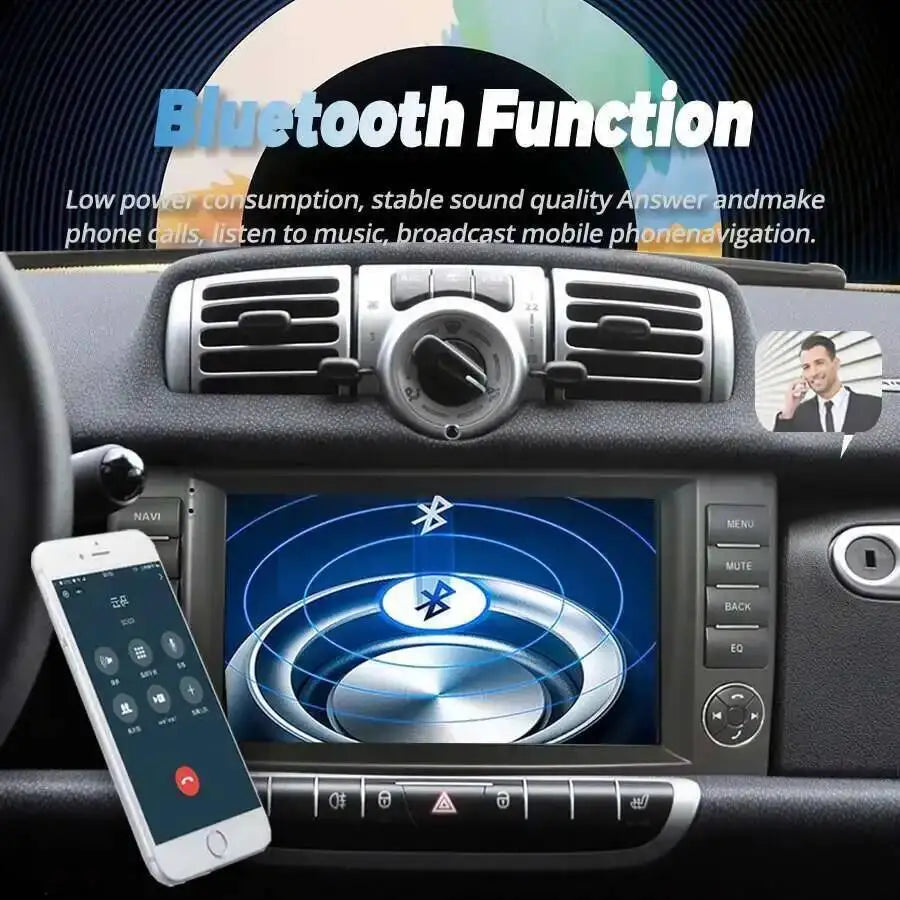 Android 14 Auto Radio Wireless CarPlay For Mercedes Benz Smart Fortwo 451 2005 - 2010 Car