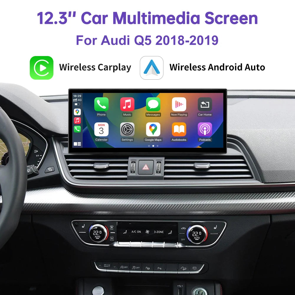 Wireless CarPlay Multimedia Display Screen For Audi Q5 2018-2019 Car Radio GPS Naviagation | AUTOKITSHOP