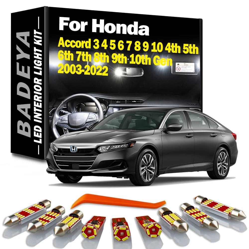 BADEYA Interior LED Light Kit For Honda Accord 3 4 5 6 7 8 9 10 4th 5th 6th 7th 8th 9th 10