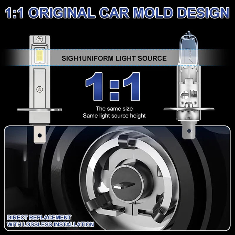 5800W High Power H7 H4 H1 LED Bulb Turbo Headlight 6500K 5800000LM 12V 24V CSP Powerful Be