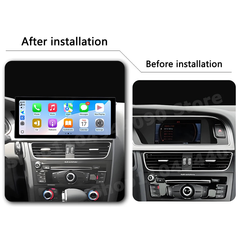 Android 14 QLED Touch Screen for Audi A4 B8 A5 2009 - 2016 Car Radio Multimedia Stereo Pla