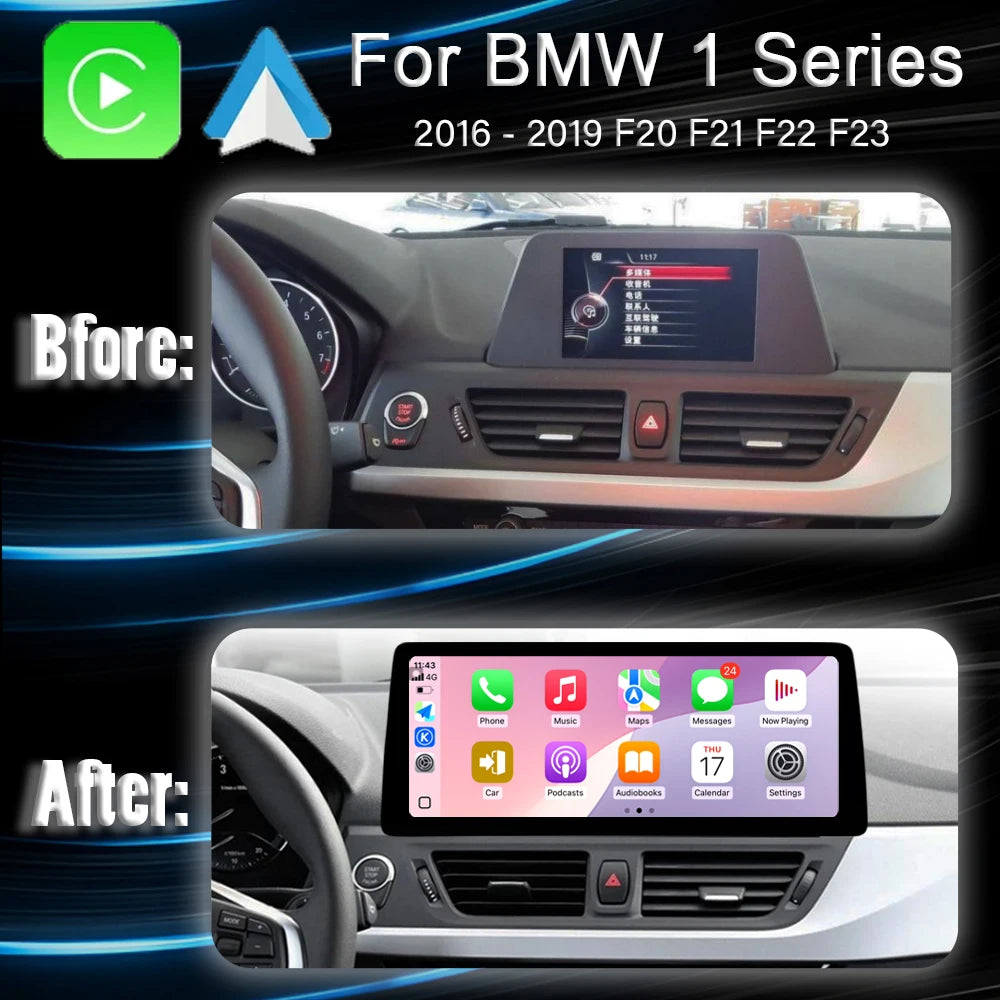 Wireless CarPlay Android Auto Multimedia Display Screen For BMW 1 Series F20 F21 F22 F23 2