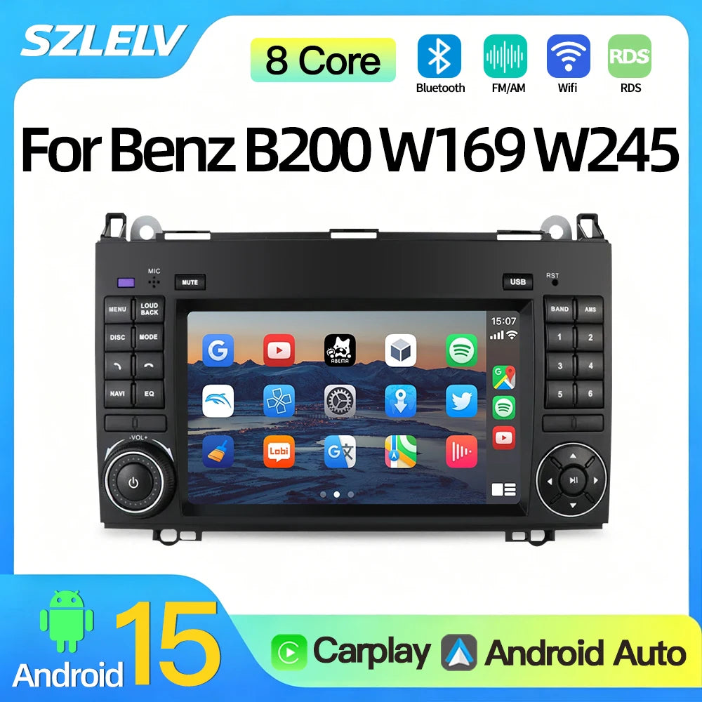 SZLELV For Mercedes Benz B200 Vito W639 Viano B-Class W169 W245 Carplay Android Auto Multi