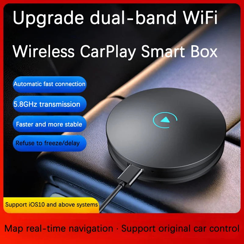2.4GHZ+5.8GHZ Dual-Frequency Wifi Bluetooth Wired TO Wireless Carplay For Apple Android Au