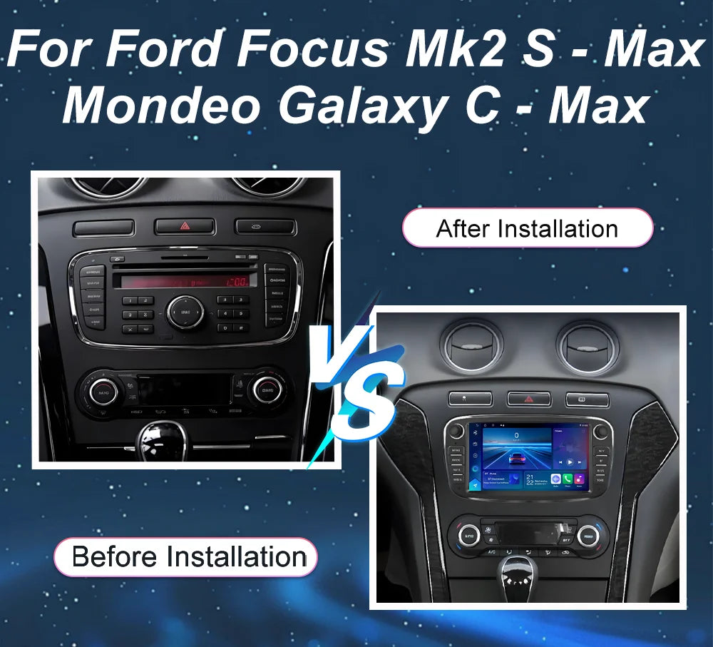 7 Inch Android 16 Multimedia Video Player Head Unit GPS Navigation For Ford Focus Mk2 S-Ma