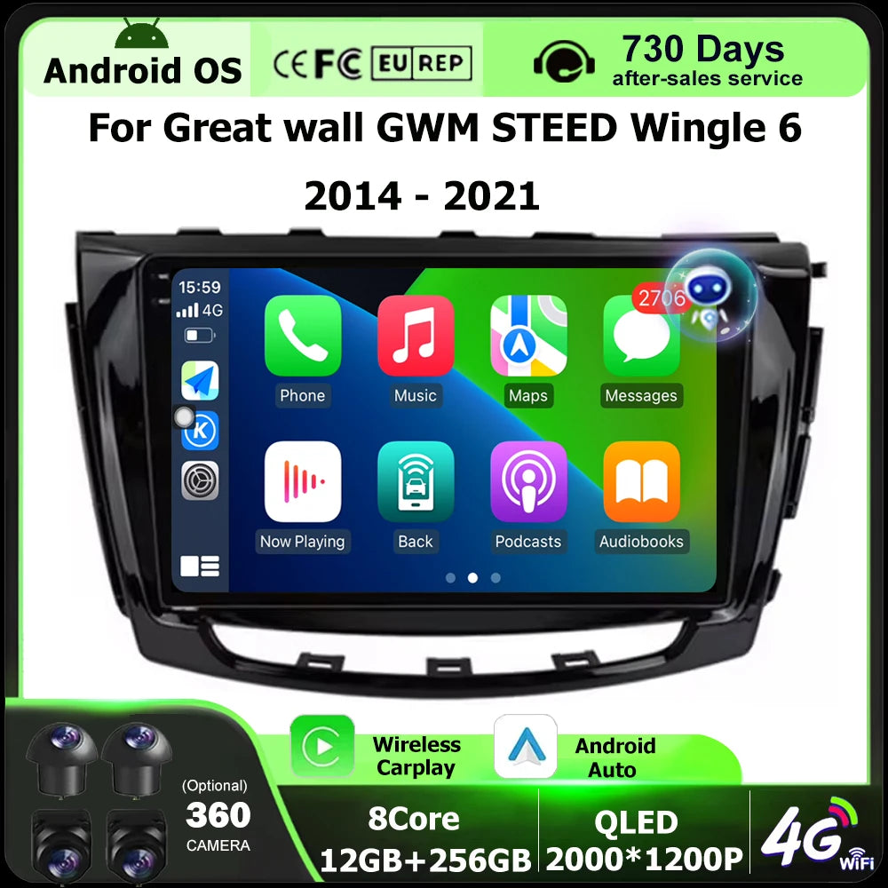 Car Radio Multimedia Video Player GPS Navigation Stereo For Great wall GWM STEED Wingle 6