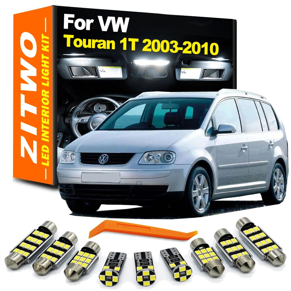 ZITWO 13Pcs LED Interior Dome Reading Light Bulb Kit For VW Volkswagen Touran 1T 1T1 1T2 2003 2004 2005 2006 2007 2008 2009 2010