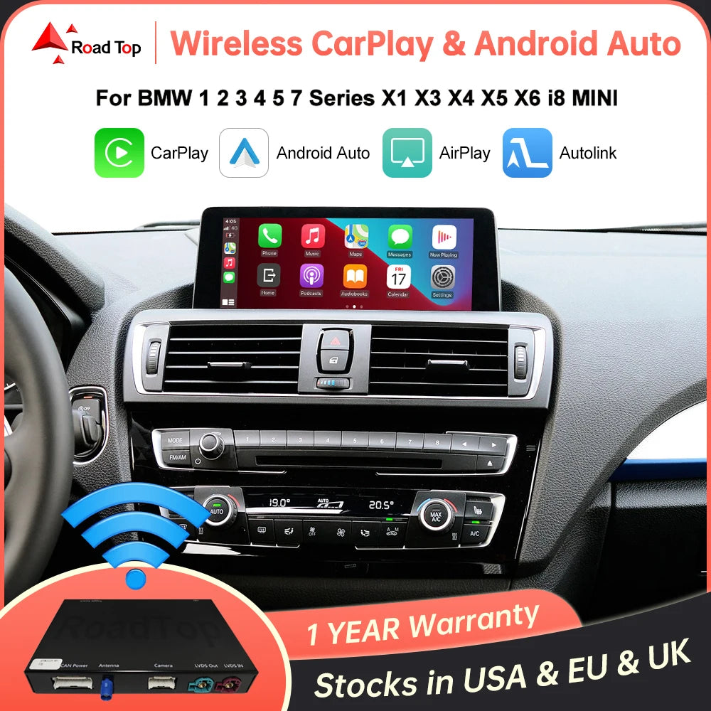 Wireless CarPlay Android Auto for BMW 1 2 3 4 5 6 7 Series X1 X3 X4 X5 X6 F15 F16 F25 F26  | AUTOKITSHOP