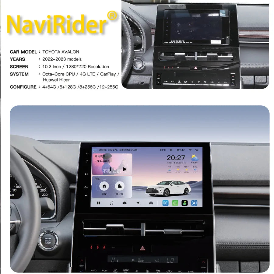Android14 Multimedia 10.2" Screen Car Radio For Toyota Avalon 2022-2023 Carplay Car Auto A | AUTOKITSHOP