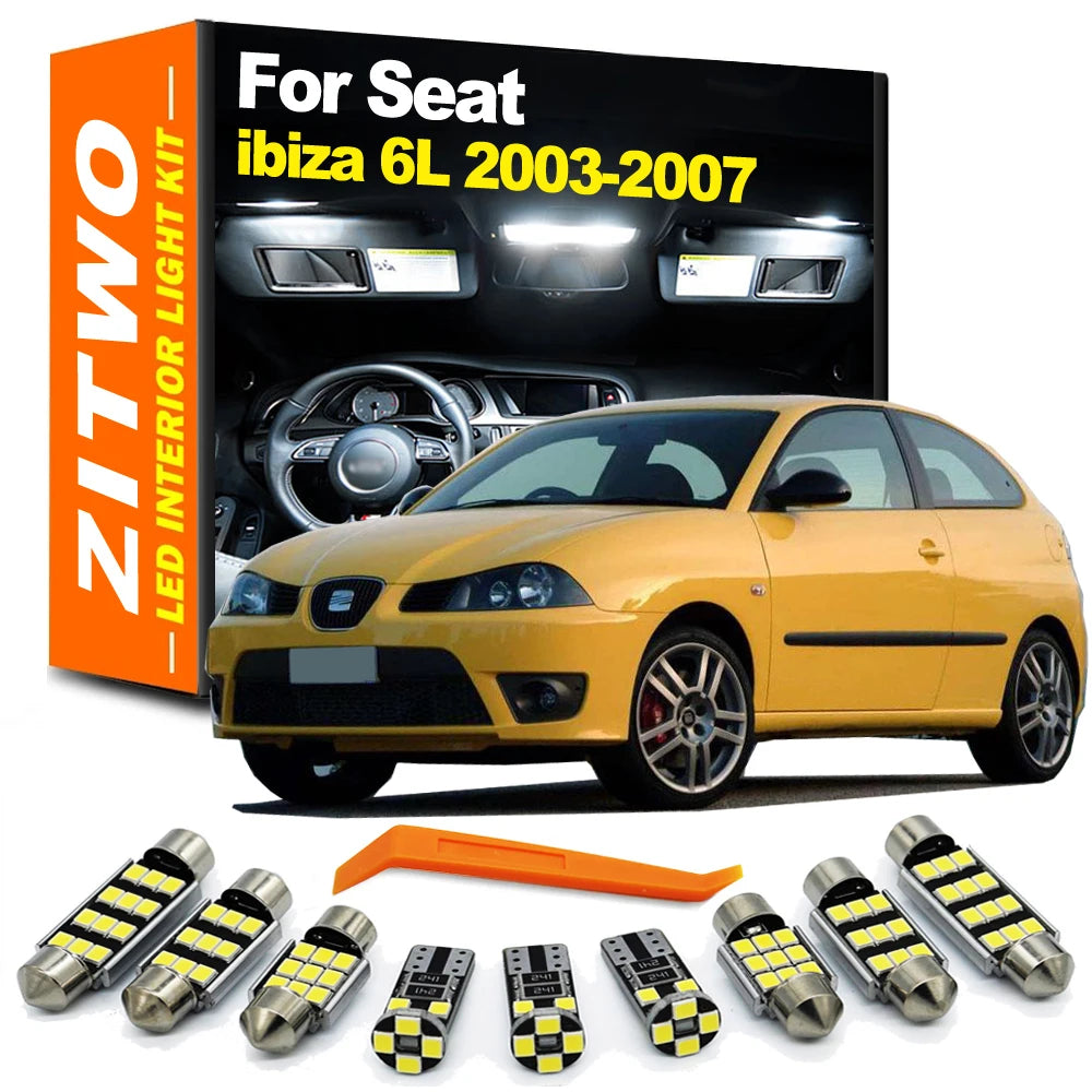 ZITWO 8Pcs No Error Canbus LED Bulb For Seat Ibiza 6L 6L1 2003 2004 2005 2006 2007 Interior Dome - Canbus LED Car Light