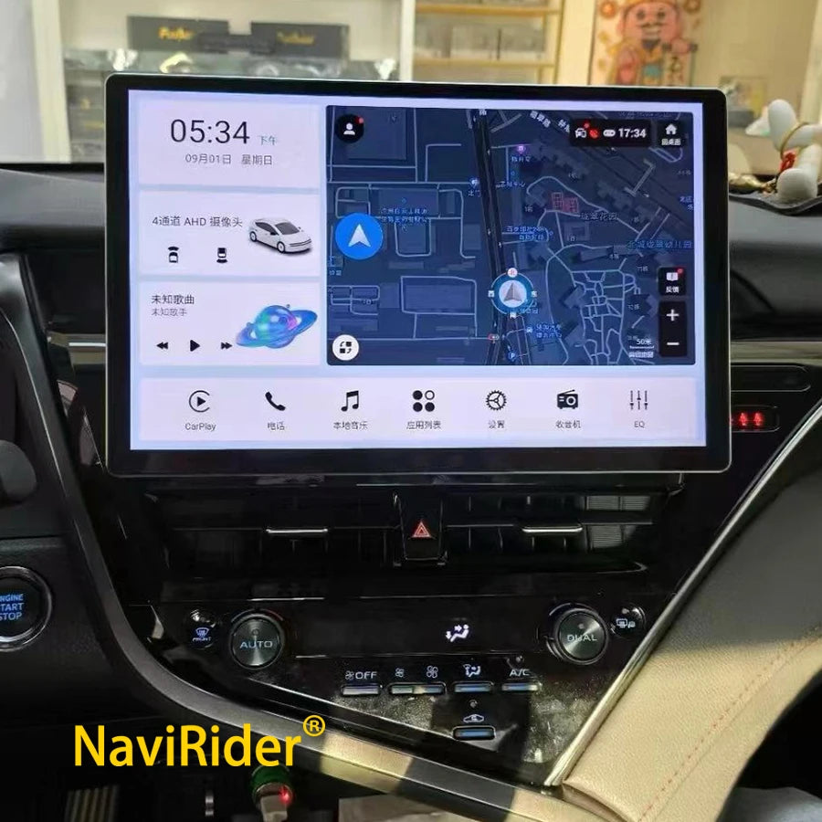 Car Radio Carplay For Toyota Camry Android 14 Auto Wireless Multimedia Universal GPS Navig