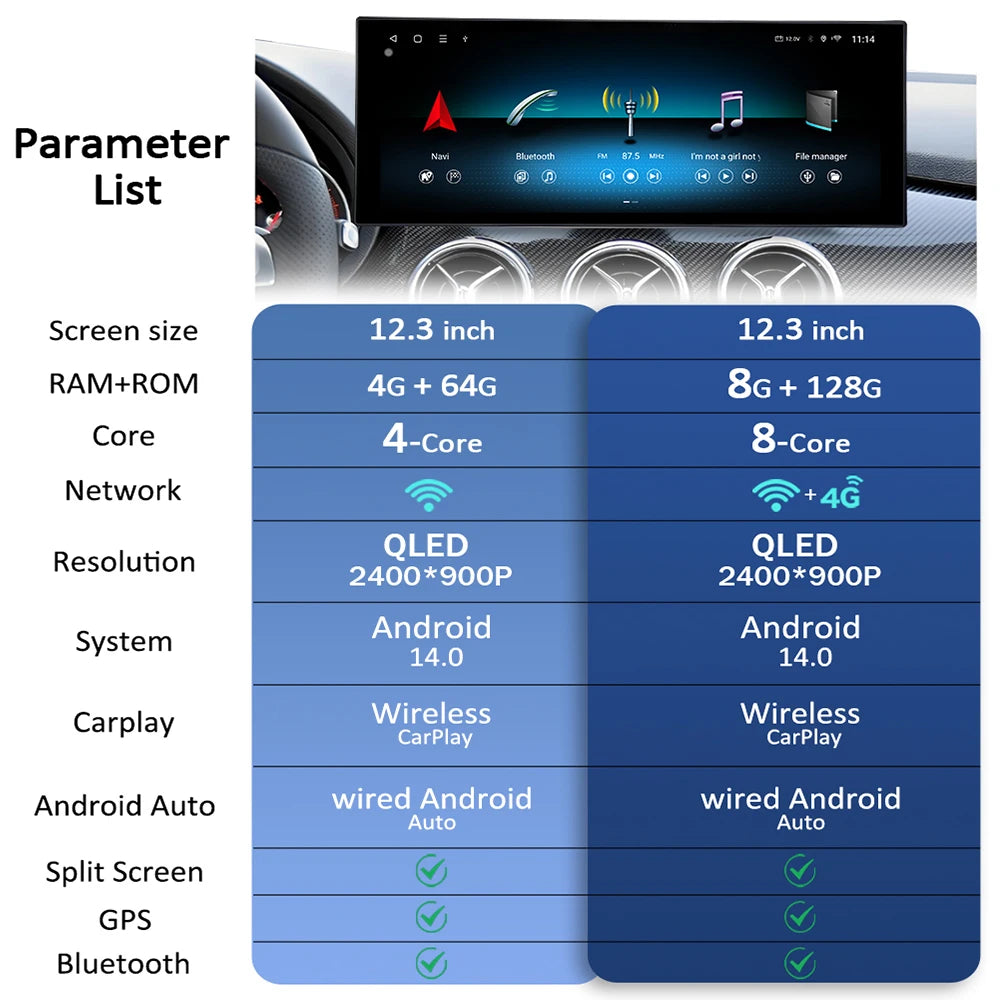 Wireless Carplay Car Radio for Mercedes BENZ C CALSS W204 2011 - 2014 Android OS Multimedi