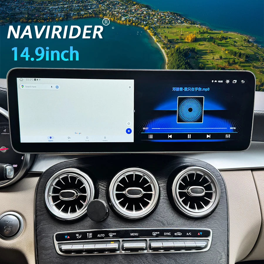 14.9inch For Mercedes Benz C Class GLC 2015-2018 NTG 5.0 Car Radio Android Screen Multimed