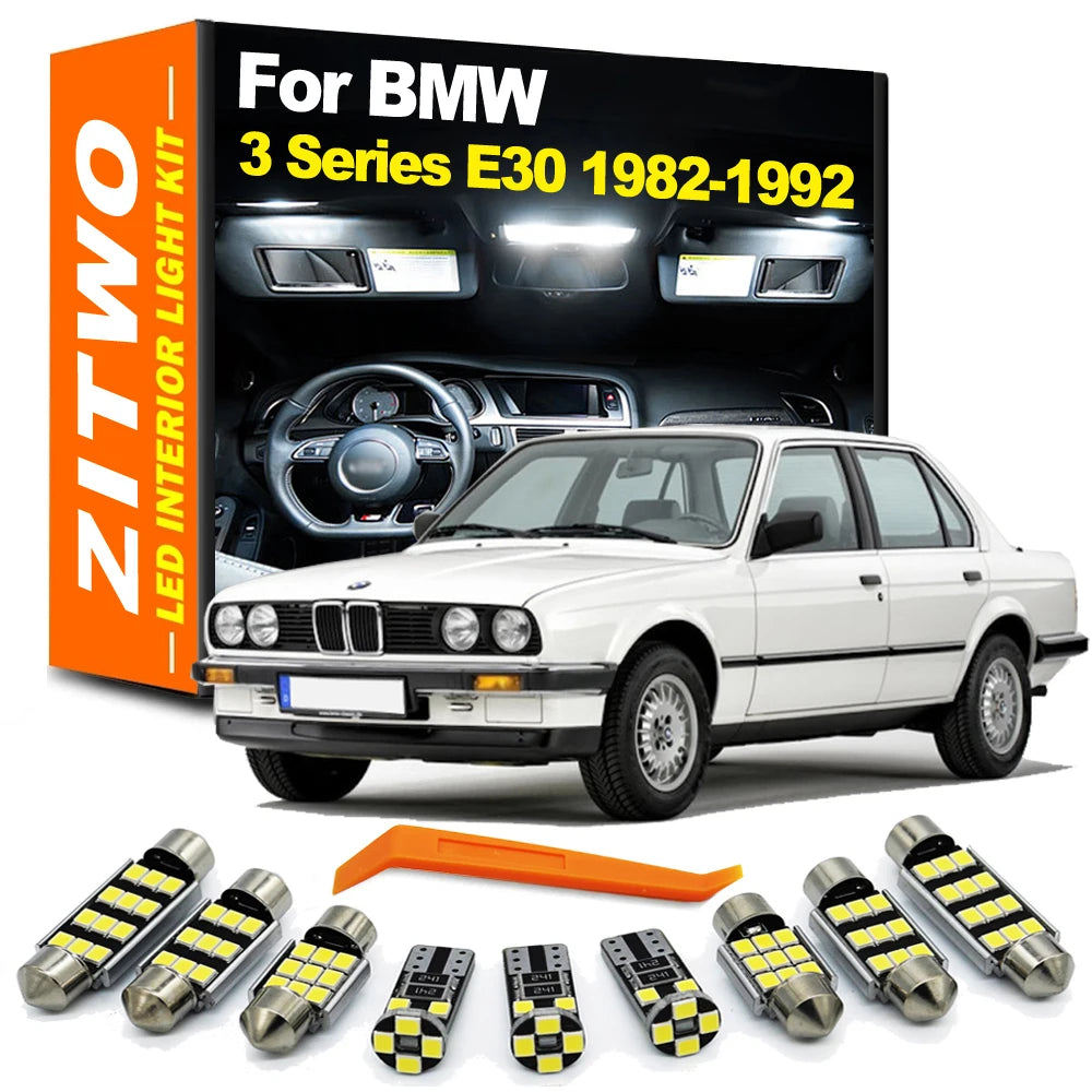 ZITWO 10Pcs LED Interior Reading Light Trunk Plate Lamp Kit For BMW 3 Series E30 1982- 1987 1988 1989 1990 1991 1992 Accessories