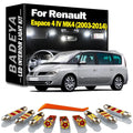 BADEYA Canbus LED Interior Map Dome Trunk Light Kit For Renault Espace 4 IV MK4 2003-2011
