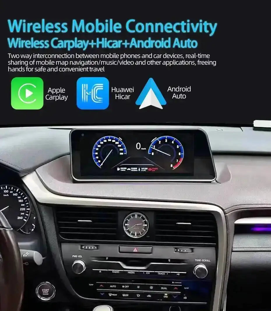 12.3inch Linux Car Radio Touch Screen Wireless CarPlay For Lexus RX RX270 RX300 RX350 2016