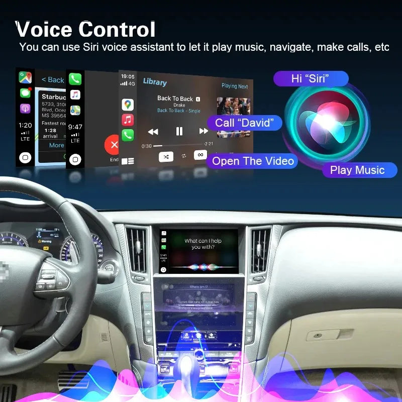 Wireless CarPlay Android Auto for Infniti Q60/QX50 2013-2015 Mirror Aftermarket CarPlay Up