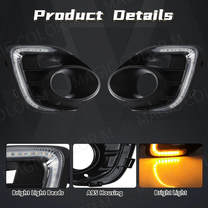 DRL For Mitsubishi Lancer 2015 2016 2017 LED Daytime Running Light Turn Signal Daylight Wa | AUTOKITSHOP