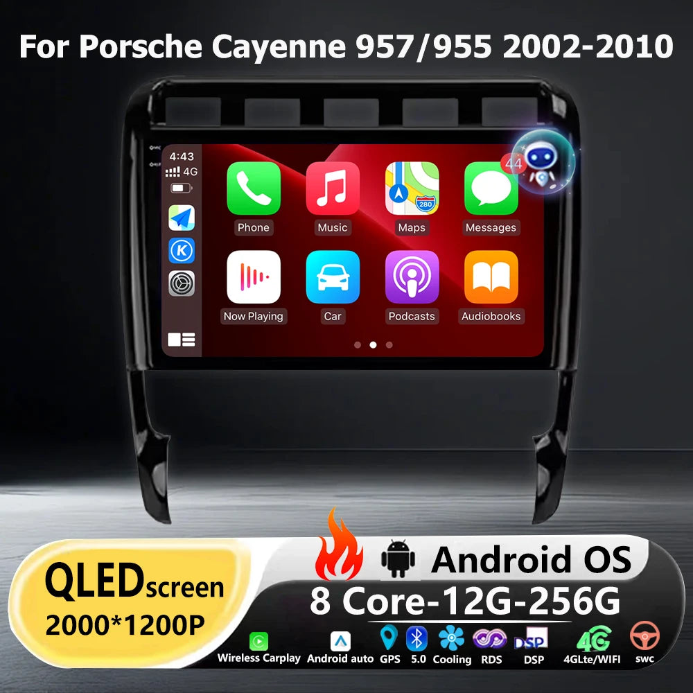 Android 16 Auto For Porsche Cayenne 957/955 2002 - 2010 Car Radio Multimedia Video Player