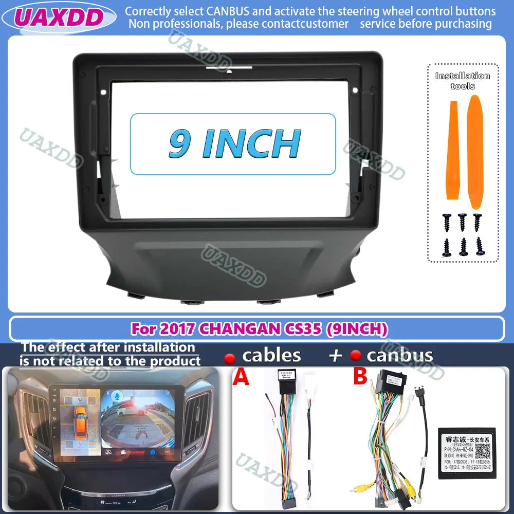 radio per auto 9 pollici FOR Changan CS35 2017+ Kit cruscotto audio Installa Facia Console
