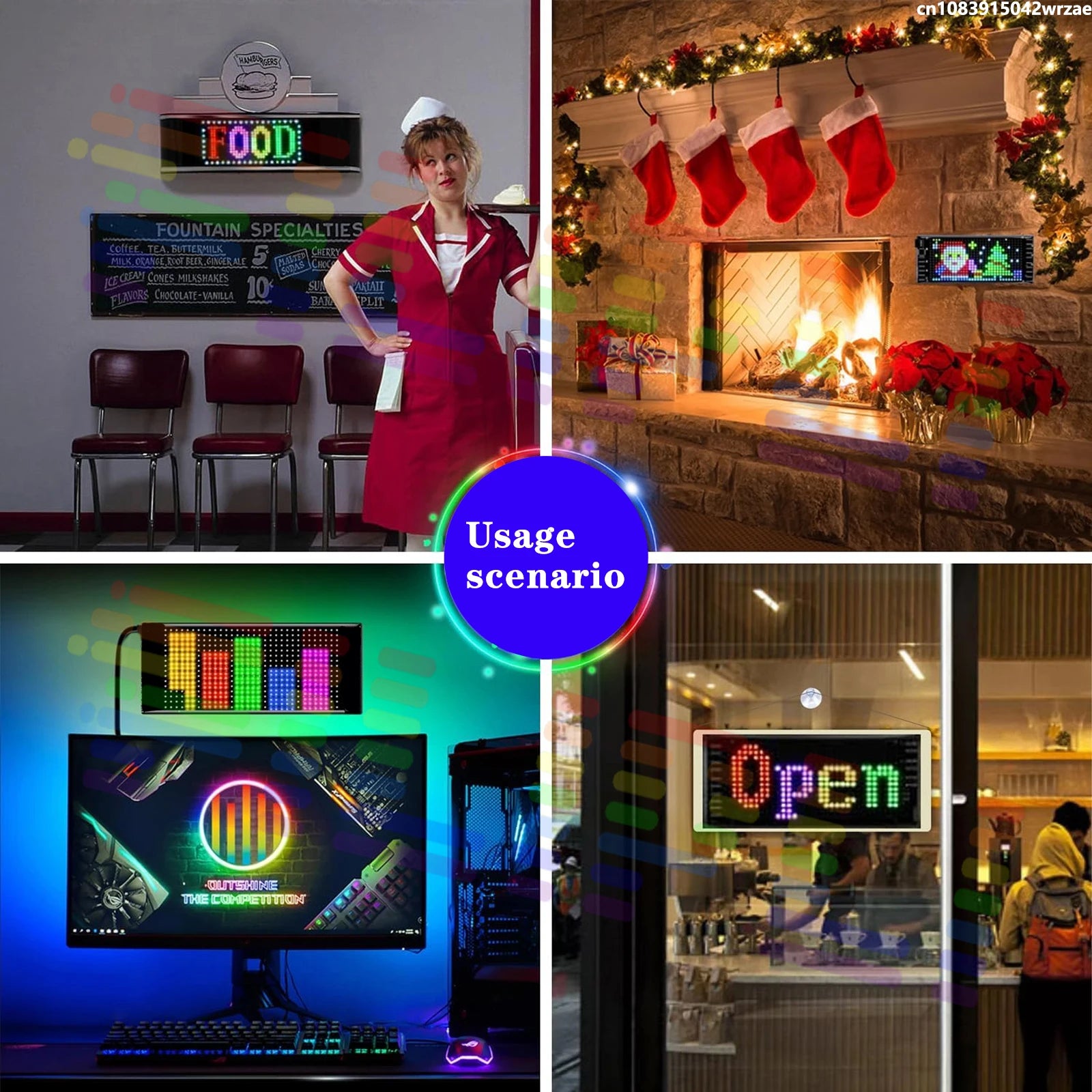 AI Voice Function LED Logo APP LED Matrix Pixel Panel Night Light DIY Programmable Flexibl | AUTOKITSHOP