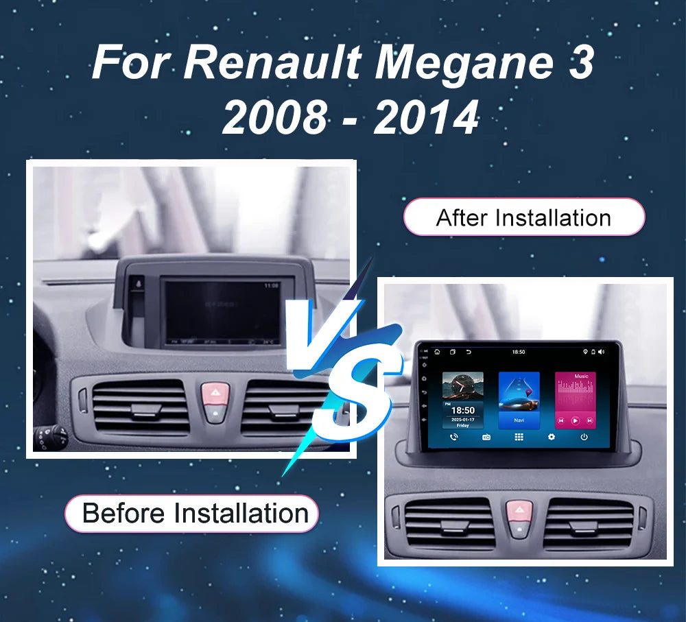 Auto Radio Carplay For Renault Megane 3 2008 - 2014 Android 16 Car Multimidia Video Naviga