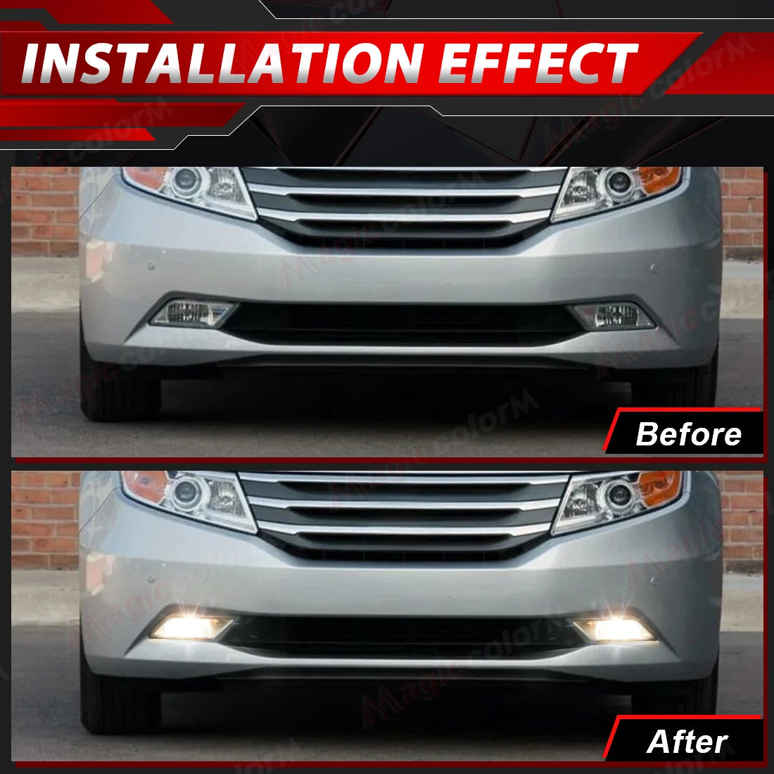 For Honda Odyssey 2011 2012 2013 Fog Lamps DRL Daytime Running Lights Front Bumper Halogen | AUTOKITSHOP