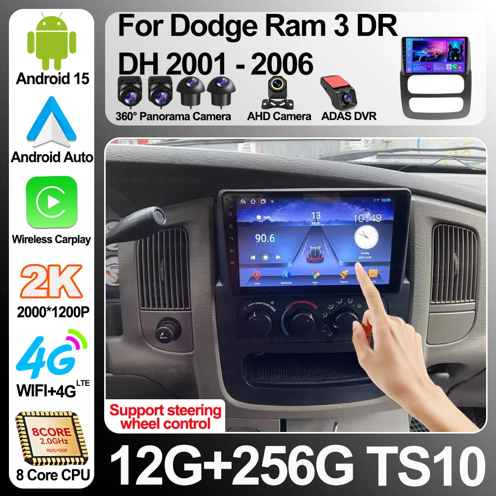 Car Radio Carplay For Dodge Ram 3 Dr Dh 2001-2006 Multimedia Video Player Android 16 Auto  | AUTOKITSHOP