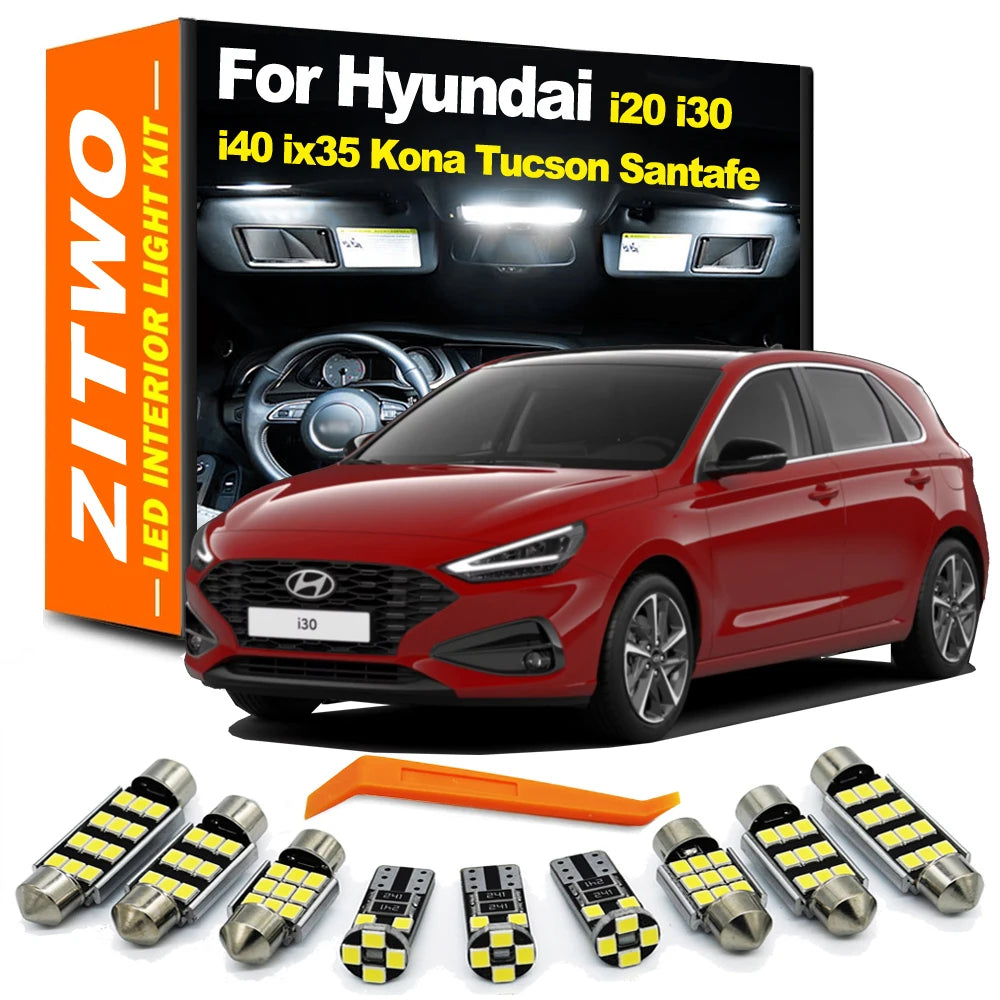 Vehicle LED Interior Reading Trunk Light License Plate Bulb Kit For Hyundai i20N i30N i20 i30 i4 - Canbus LED Car Light