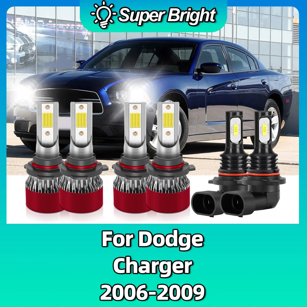 Car Mini Light Headlight Bulb Auto Led Lights 300W 6000K For Dodge Charger 2006 2007 2008