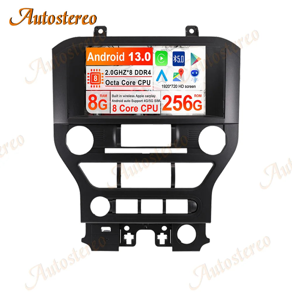 Carplay Android 13 For Ford Mustang GT 2015-2021 Multimedia Player Car GPS Navigation Head