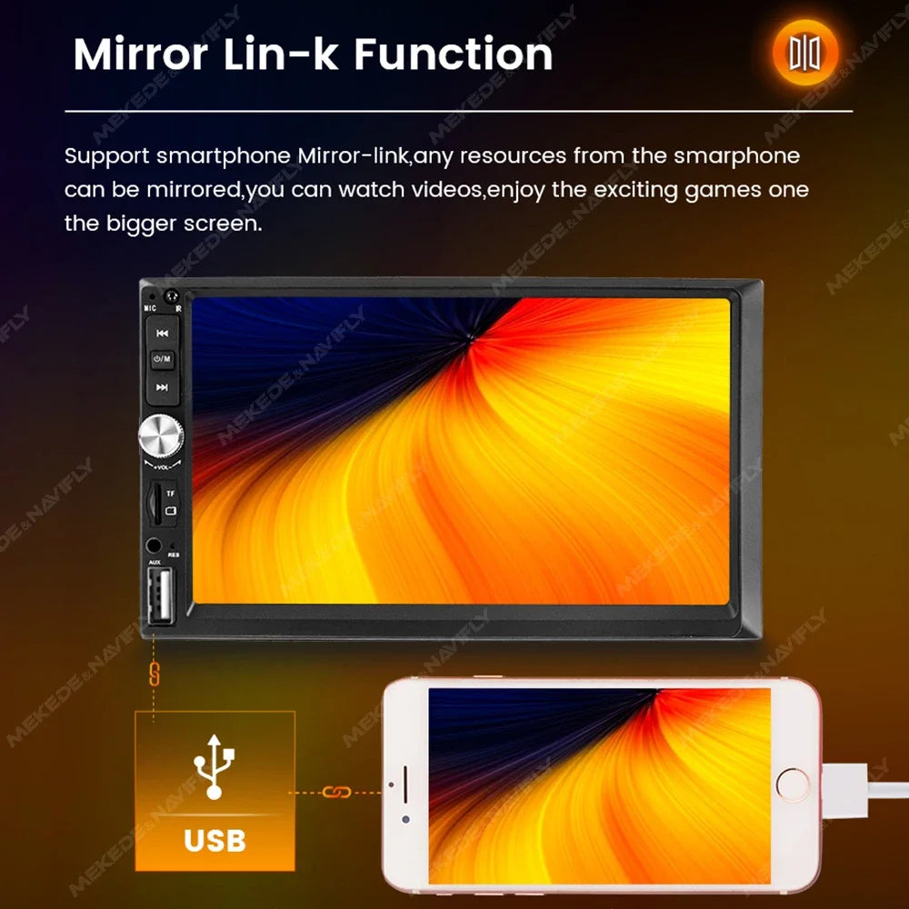 ND5 Car Radio Stereo 2 Din Touch Screen Universal 7inch Multimedia Player Support Mirrorli | AUTOKITSHOP