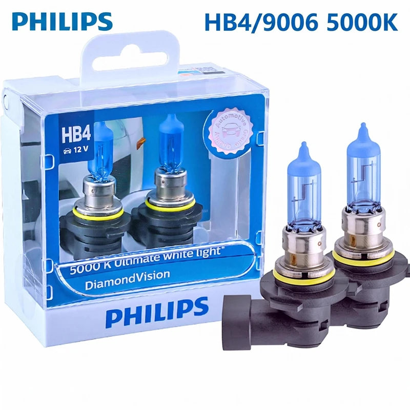 Philips HB4 9006 12V 51W P22d Diamond Vision 5000K Super White Light Halogen Bulb Auto Hea