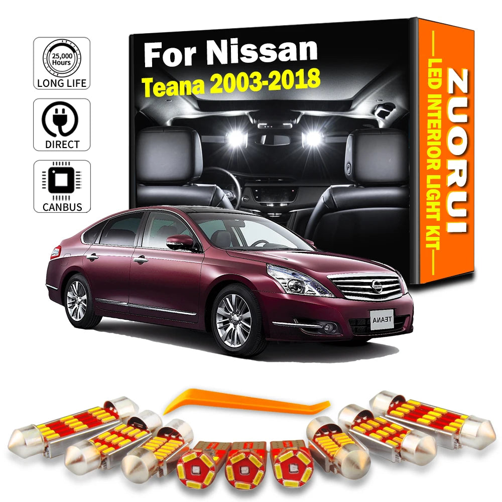 LED Interior Light Kit for Nissan Teana J31 J32 J33 2003- 2016 - Canbus Dome Map Door Trunk Bulbs | AUTOKITSHOP