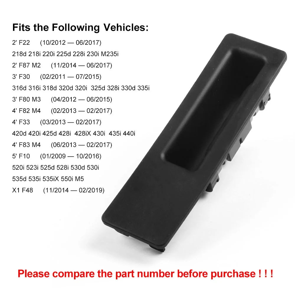 Trunk Lid Switch Handle Tailgate Boot Button For 2011-2020 BMW 2 3 4 5 Series X1 X3 X4 X5