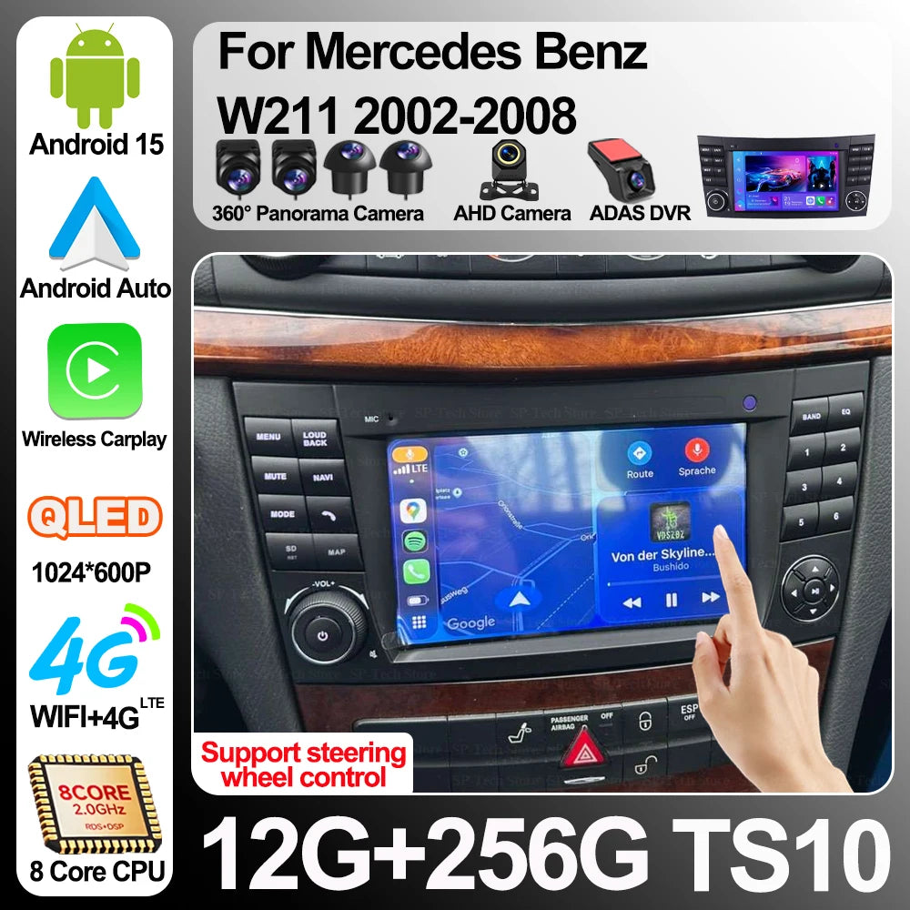 7 Inch Car Radio For Mercedes Benz E-class W211 E200 E220 E300 E350 E240 Android 16 Auto R | AUTOKITSHOP