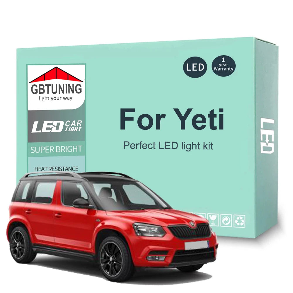 13-Piece LED Interior Light Kit for Skoda Yeti 5L - Canbus Error-Free Bulbs | AUTOKITSHOP