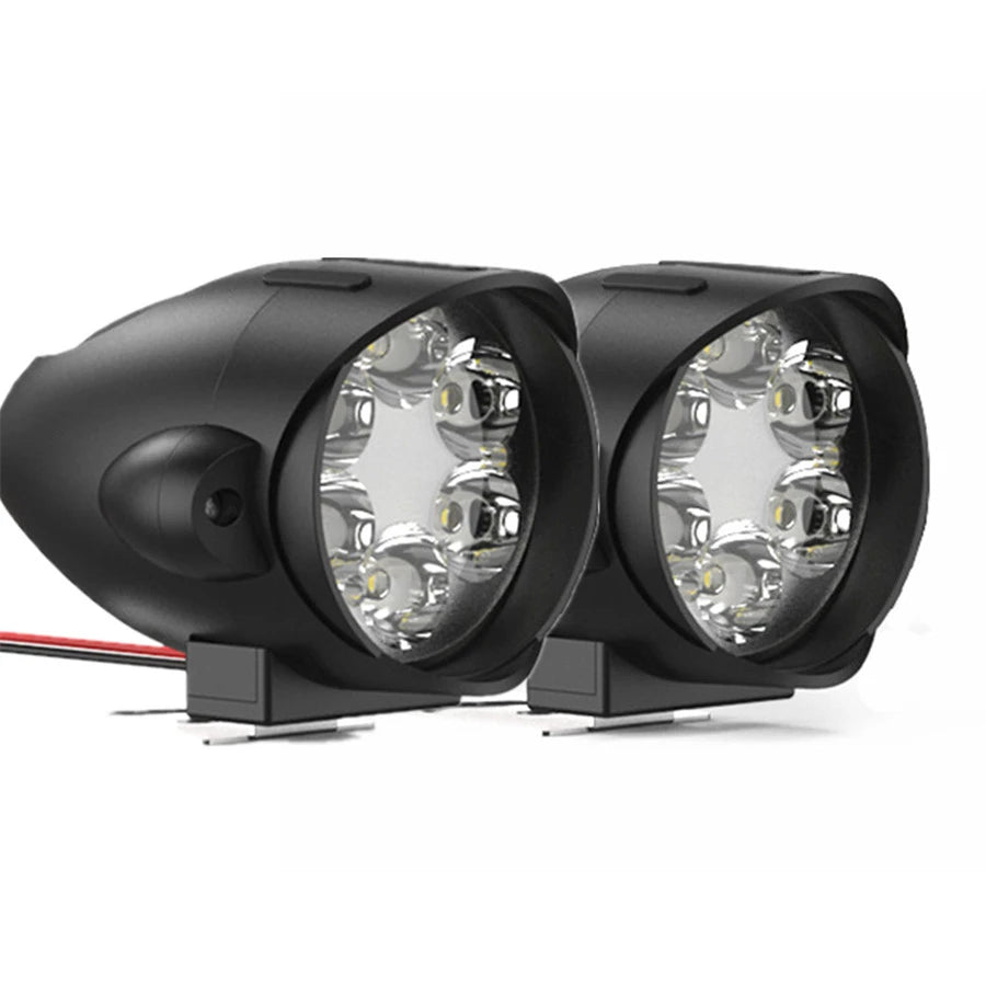 Universal 1 Pair 30W 3000LM 12 LEDs Motorcycle Headlight Lamp Moto Scooter Fog Lights Spot