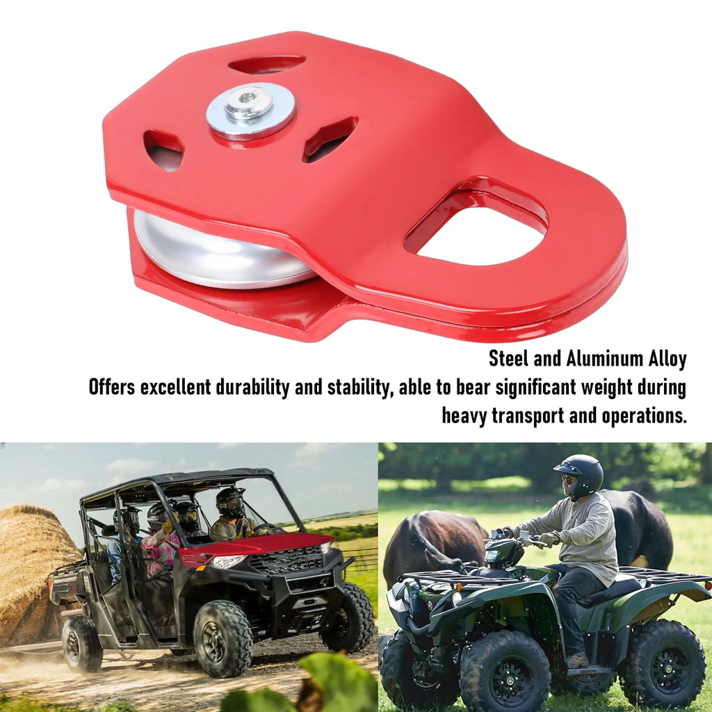 Winch Snatch Block 8 Ton Red Heavy Duty Multifunctional Towing Winch Snatch Block Pulley for Tru - Automotive LED Light