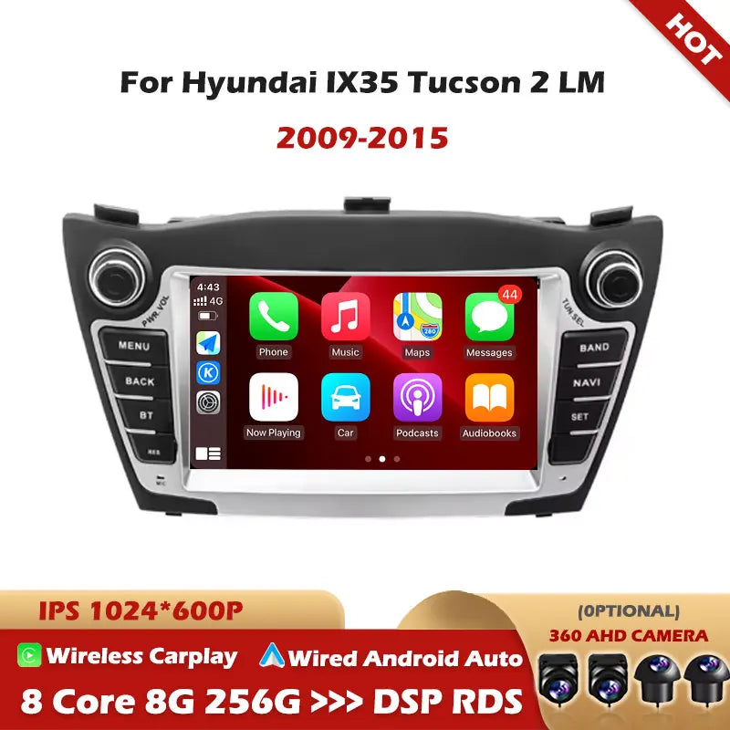 For Hyundai IX35 Tucson 2 LM 2009-2015 Android Car Radio Player Carplay Multimedia WIFI Bl