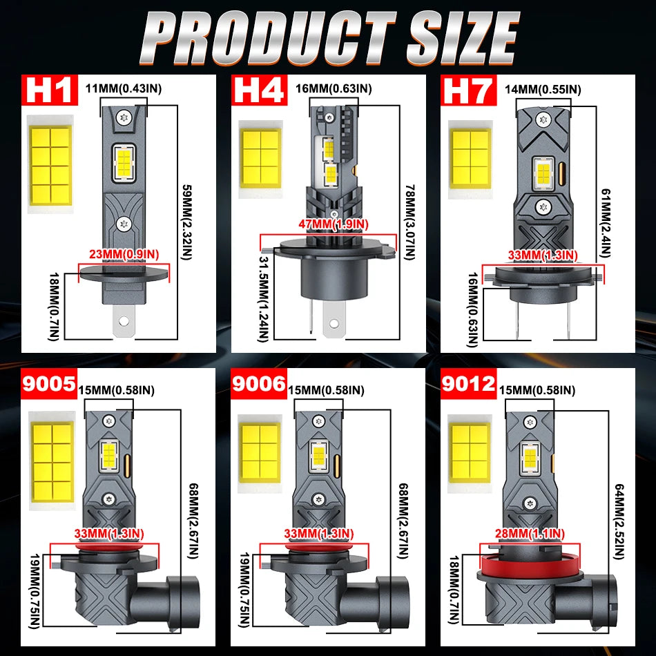 Drivereyes H4 H7 LED Headlight CANBUS H8 H11 9005 HB3 9006 HB4 9012 HIR2 7545 CSP Mini Hea