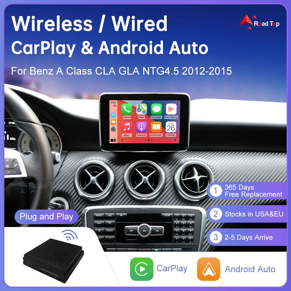 Plug and Play Wireless CarPlay for Mercedes Benz A Class CLA GLA W176 C117 X117 X156 NTG4. | AUTOKITSHOP