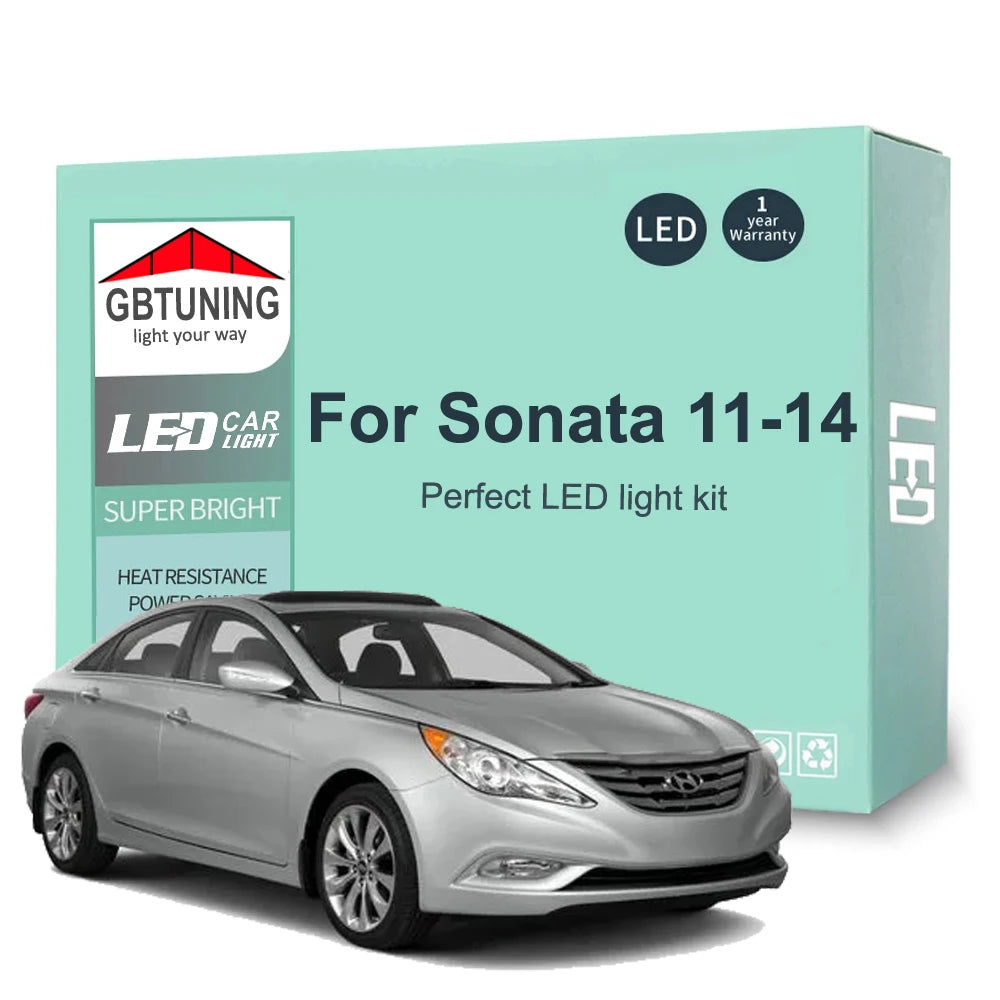 14-Piece LED Interior Light Kit for Hyundai Sonata MK6 VI 6 YF - Canbus Error-Free Bulbs | AUTOKITSHOP