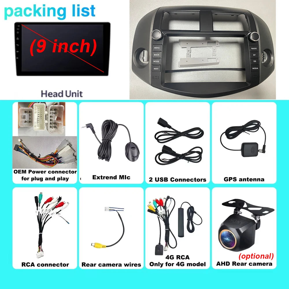 For Toyota RAV4 RAV 4 2007 - 2012 Android 15 Carplay Multimedia Car GPS Player Navigation