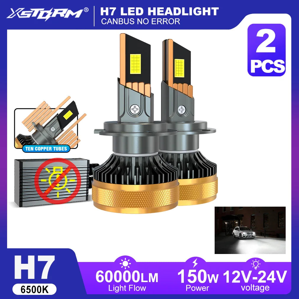 XSTORM H7 LED Lights Bulbs H1 H4 H11 LED Headlight Canbus 9005 9006 9012 Car Turbo Lamps 1