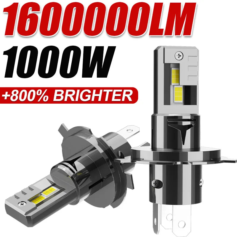 1600000LM H4 LED Headlight Kit Mini Canbus H7 Led Bulb 1000W 8054 CSP for Car Headlamp Aut