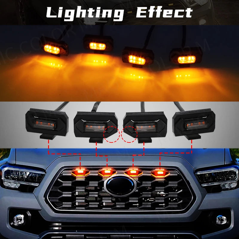 For Toyota Tacoma Off Road & Sport 2020 2021 2022 Led Grill Light Car Front Grid Warning D | AUTOKITSHOP