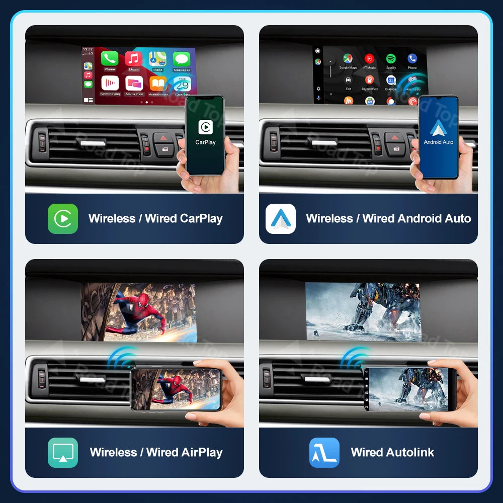 Road Top Wireless CarPlay Android Auto for BMW 5 7 Series F10 F11 F07 GT F01 F02 F03 F04 2 | AUTOKITSHOP